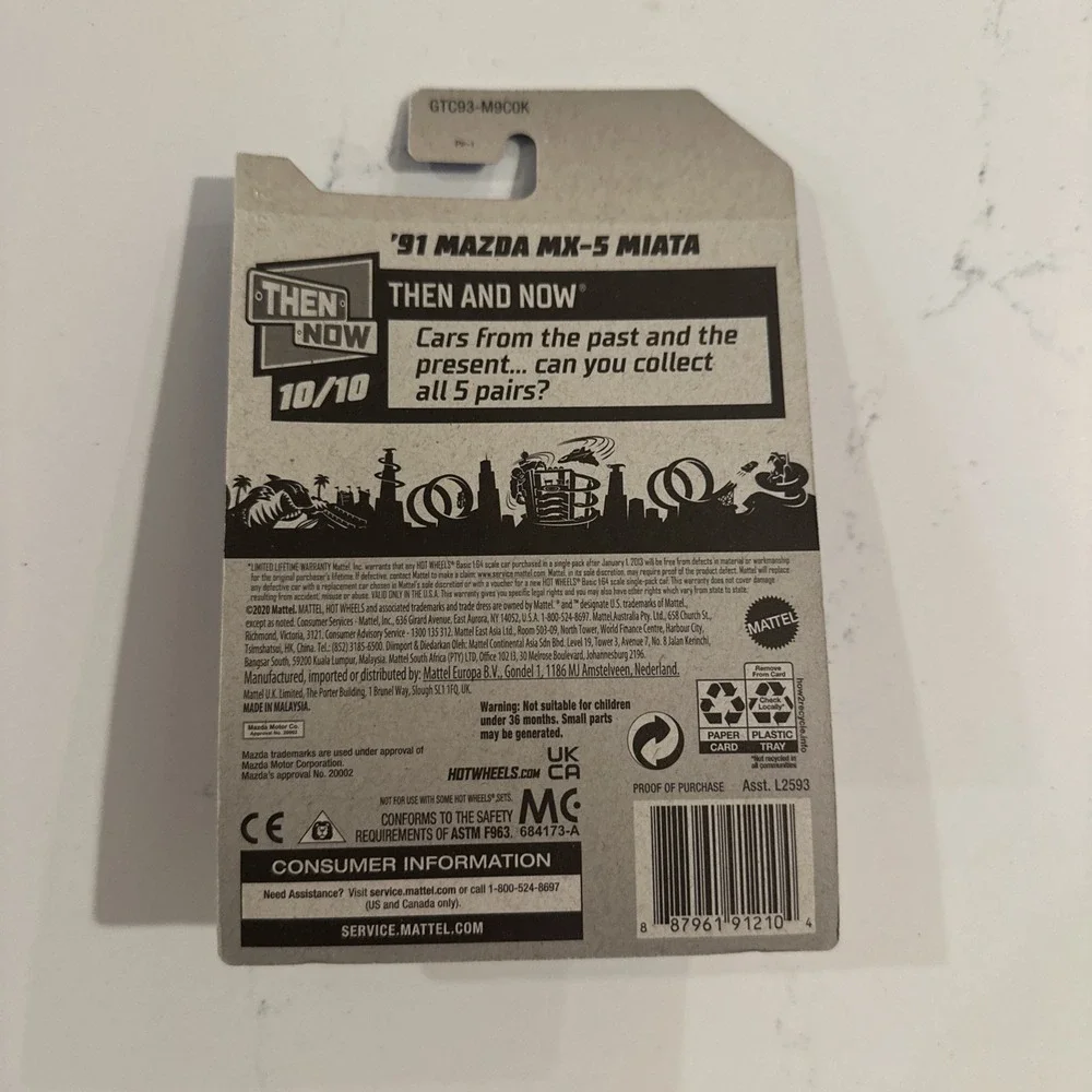 2021 Hot Wheels 190/250 THEN AND NOW '91 MAZDA MX-5 MIATA Treasure Hunt Flaw